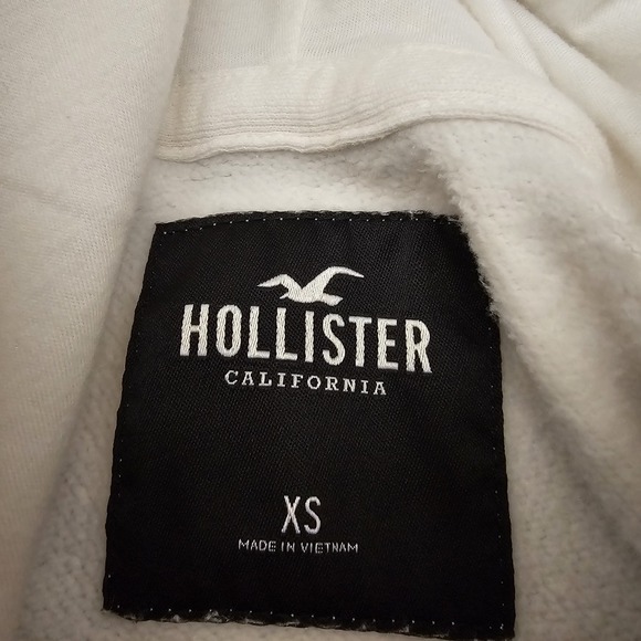 Hollister Womens XS White Pullover Hoodie Drawstring Preppy Surf Beach - Picture 7 of 9